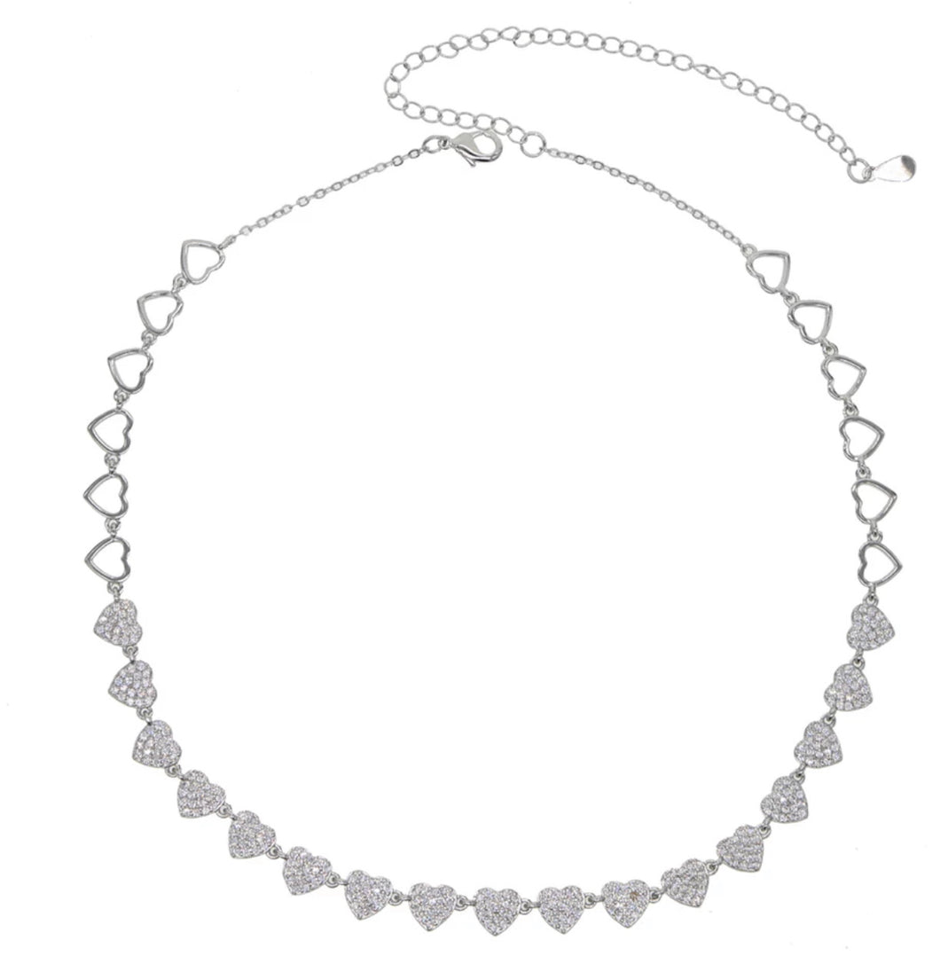 Be Mine Tennis Necklace White
