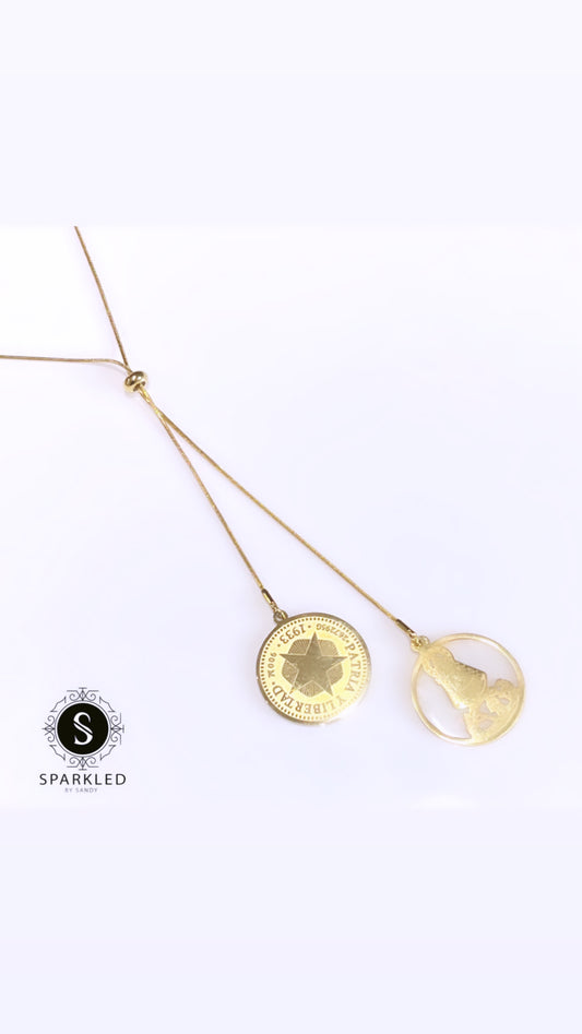 Cuban coin and caridad lariat